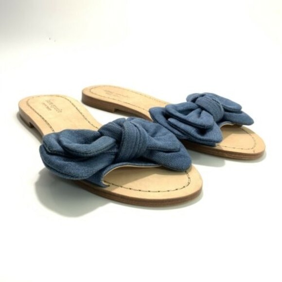 New Kate Spade New York Sasha Slide Bow Front Sandals Blue Denim 7 - Picture 12 of 12